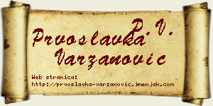 Prvoslavka Varzanović vizit kartica